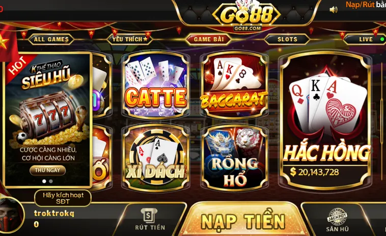 Kho Trò Chơi Tại Cổng Game Bài Go88 Uy Tín