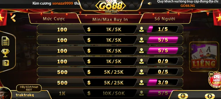 Liêng Tại Go88 Trải Nghiệm Đỉnh Cao Với Hệ Thống Cược Siêu Hấp Dẫn