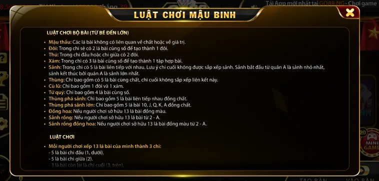 Mậu Binh Tại Go88 Trải Nghiệm Đỉnh Cao Với Hệ Thống Hình Ảnh Sống Động