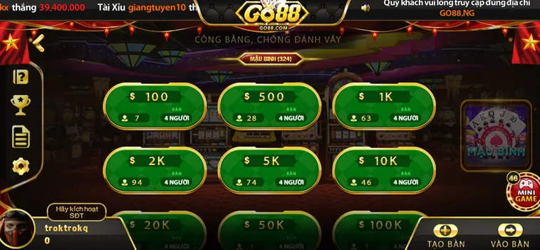 Mậu Binh Tại Go88 Trải Nghiệm Đỉnh Cao Với Hệ Thống Hình Ảnh Sống Động