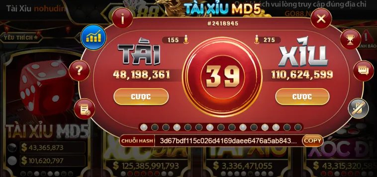 Đột Phá Casino Tài Xỉu MD5 Tại Go88 An Toàn Minh Bạch