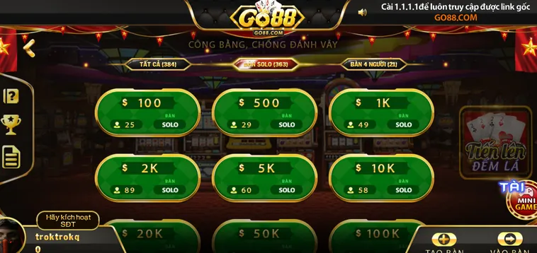 Chinh Phục Đỉnh Cao Tiến Lên Đếm Lá Tại Go88 Với Giải Thưởng Tiền Tỷ