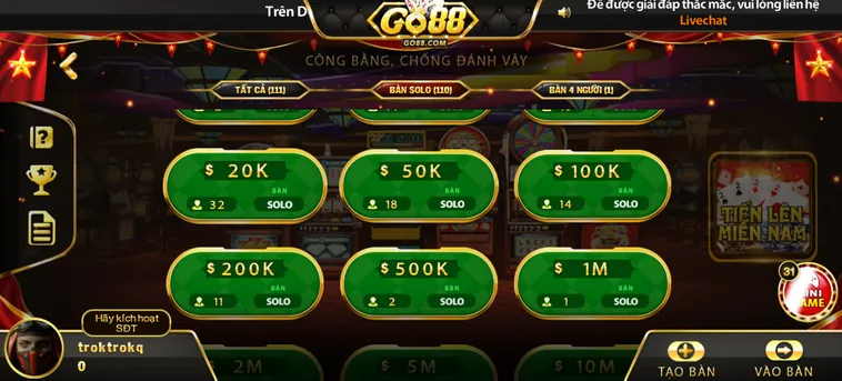 Chinh Phục Đỉnh Cao Tiến Lên Miền Nam Tại Go88 Với Giải Thưởng Tiền Tỷ